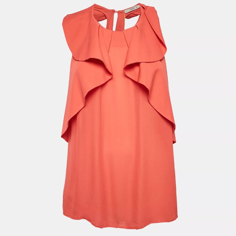 Etro Tank Top Silk Ruffled Sleeveless Blouse